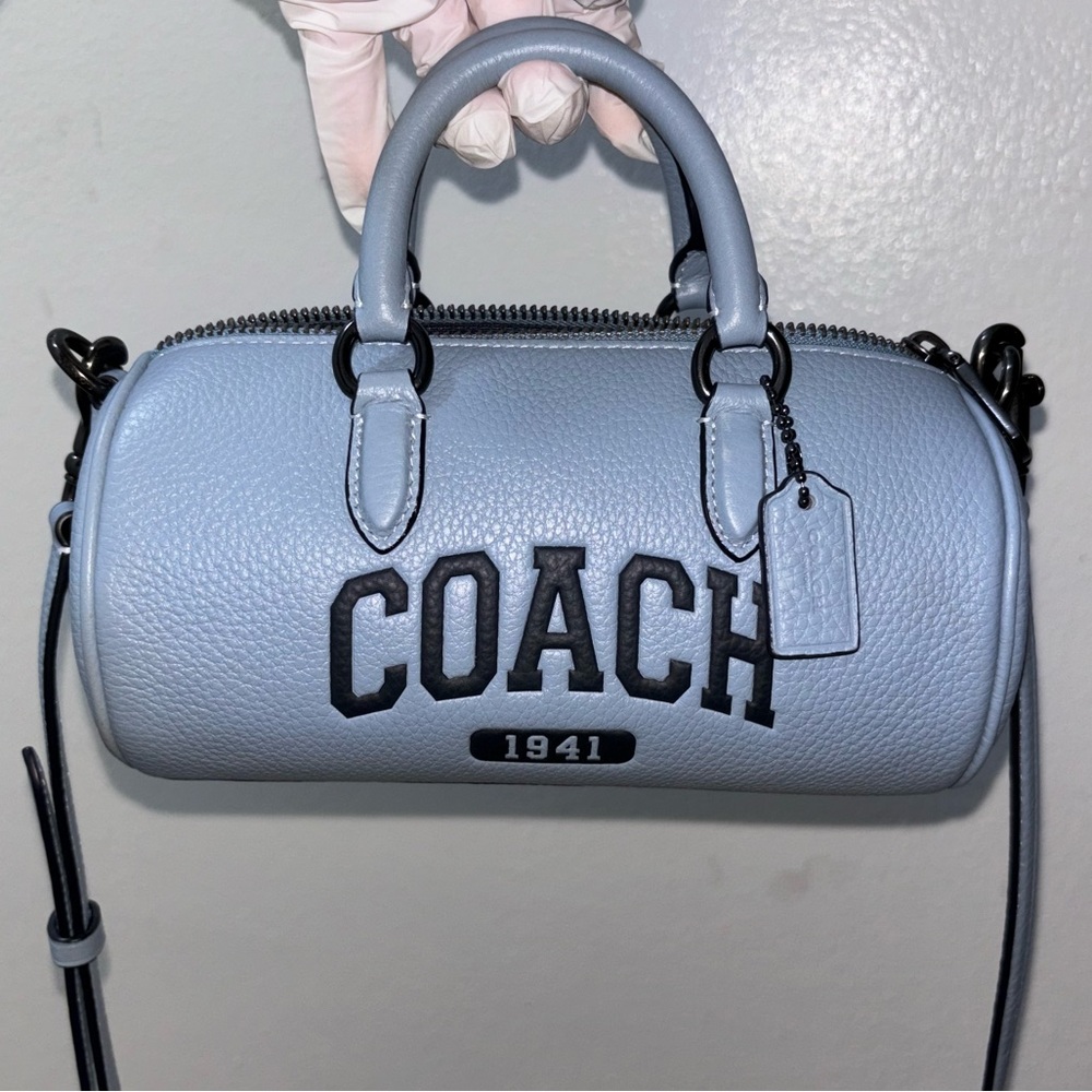 COACH 1941 Varsity Lacey Crossbody: Cornflower Blue + Gunmetal Hardware (CR206)